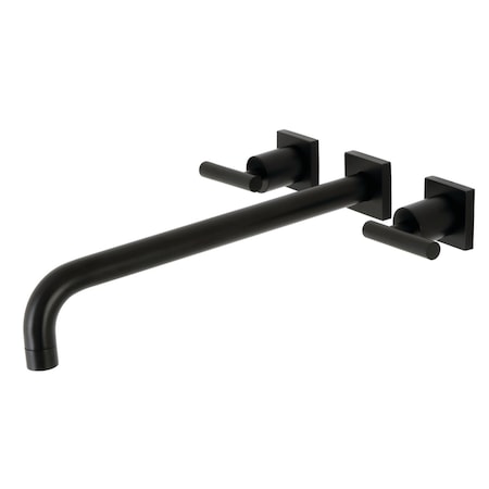 Kingston Brass KS6040CML Wall Mount Tub Faucet, Matte Black KS6040CML